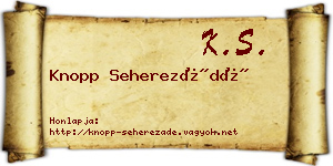 Knopp Seherezádé névjegykártya
